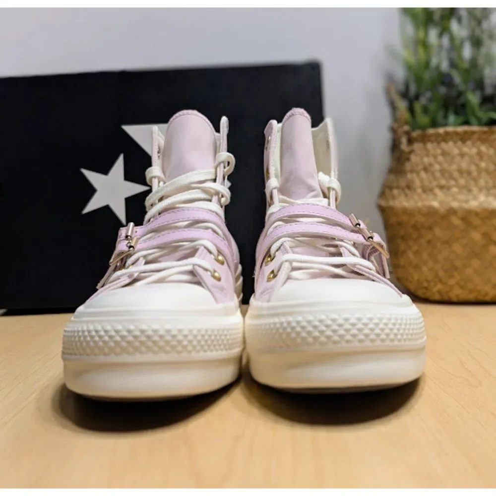 Converse CTAS Lift Platform Summit Pink Buckle High Top Shoes Women's 9 NIB